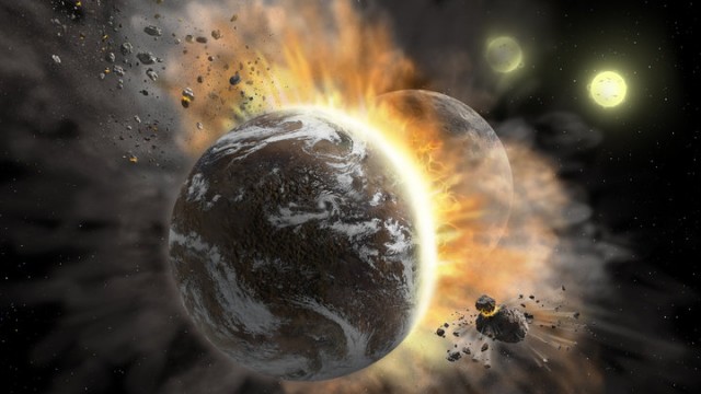 Место недавнего столкновения планет внезапно стало горячее - Вести.Наука