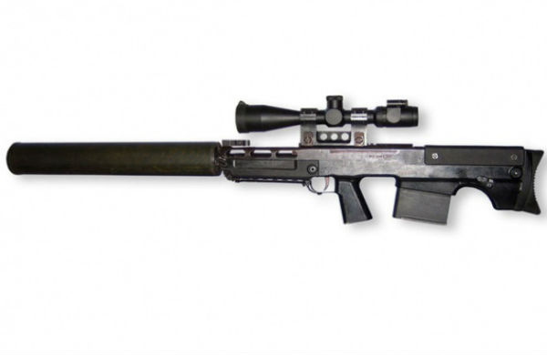 Снайперская винтовка ВССК «Выхлоп» калибра 12,7 миллиметра с интегрированным глушителем. Была разработана ЦКИБ СОО по заказу ФСБ